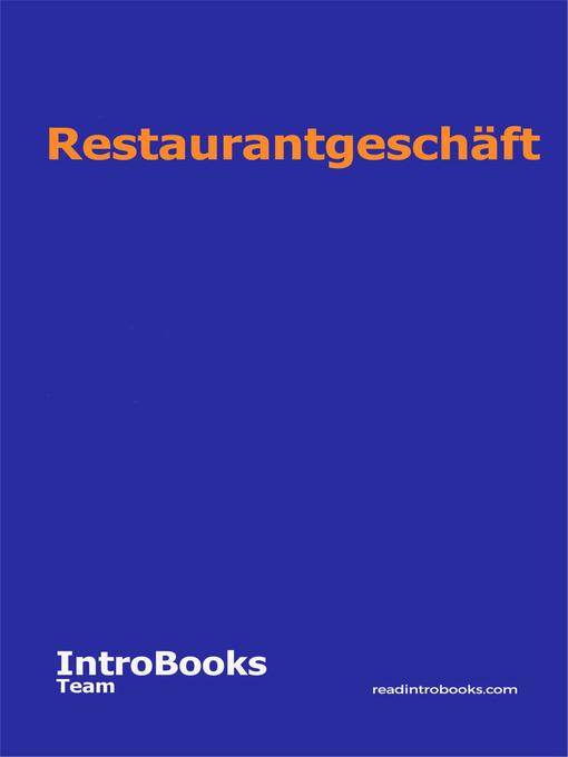 Title details for Restaurantgeschäft by IntroBooks Team - Available